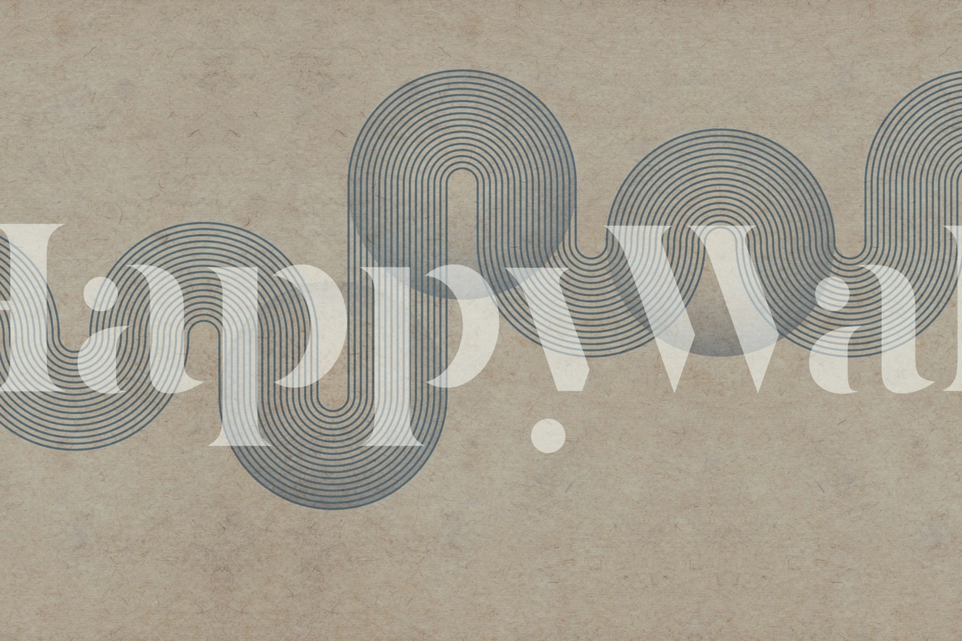 Japan Paper Lines wall mural with graceful, flowing curves in neutral tones