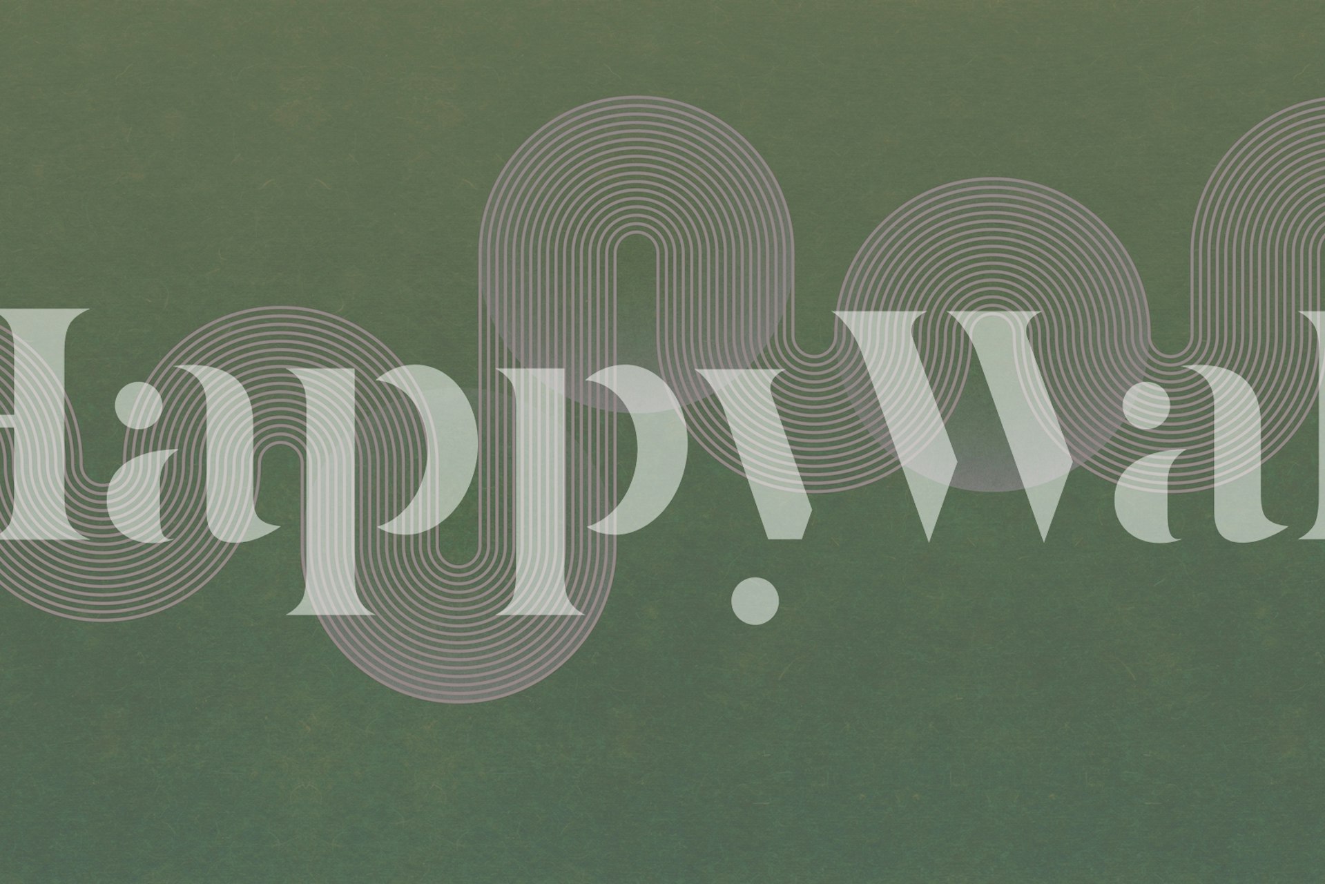 Moody Green Retro Wave pattern wall mural with dark and light green hues creating a tranquil and retro vibe