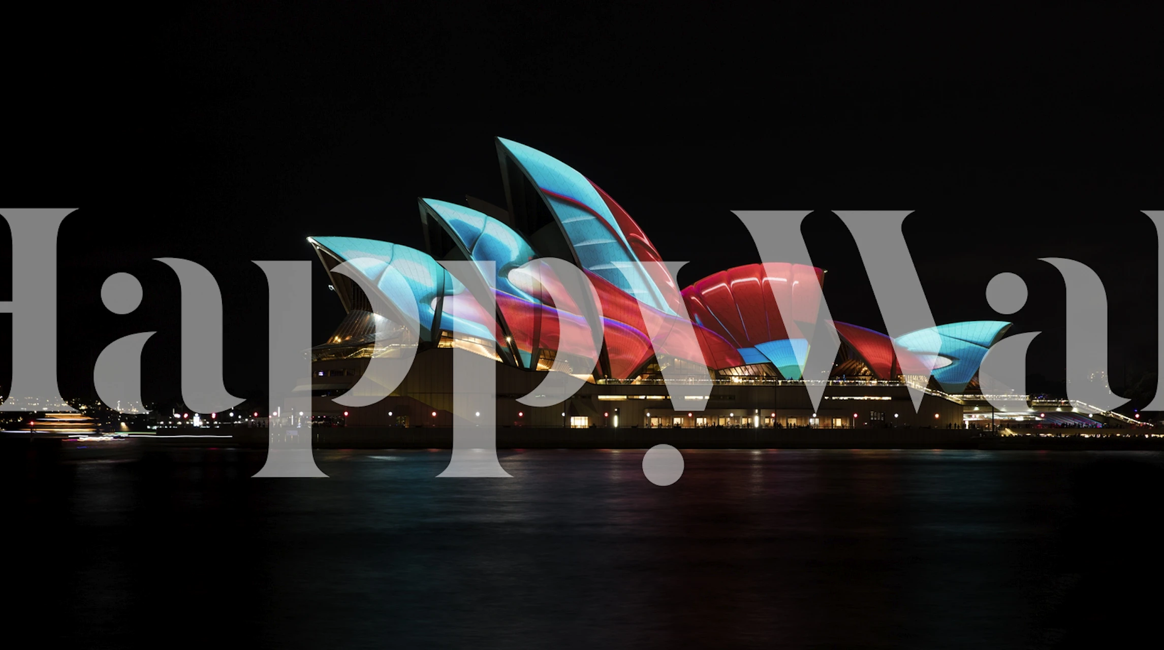 Colorful abstract design with blue, red, and white shapes wallpaper