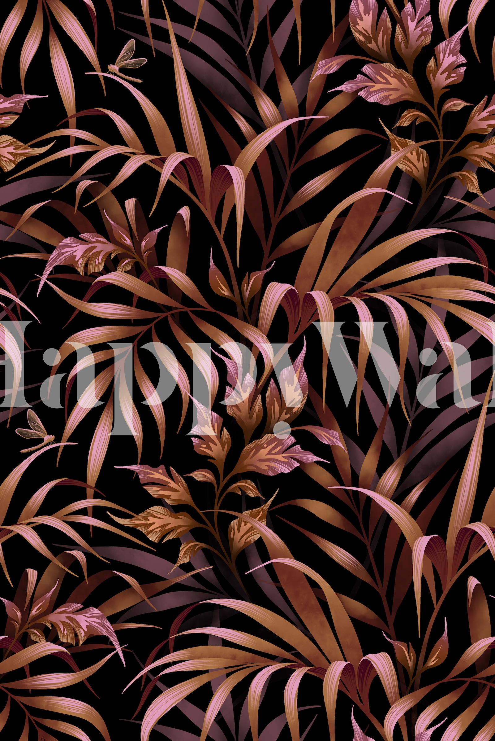 Tropical Garden Burnt Orange wallpaper Happywall