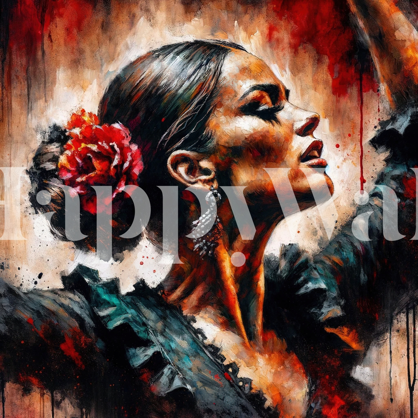 Experience the passion and vibrance of the Watercolor Flamenco Dancer
