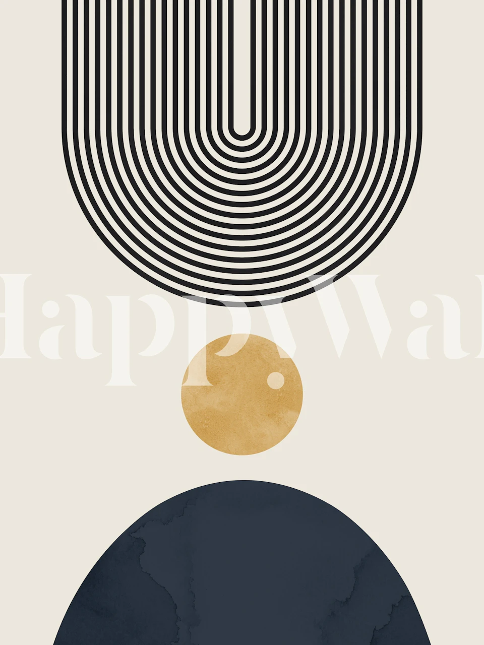 Abstracte cirkels en lijnen muurschildering