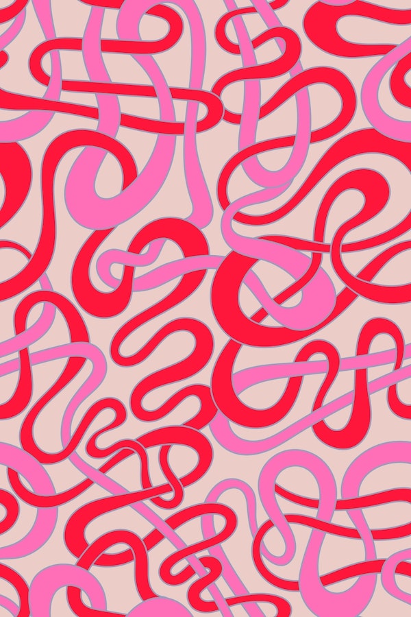 Tangled Stripes Groovy Squiggly Stripes Pink