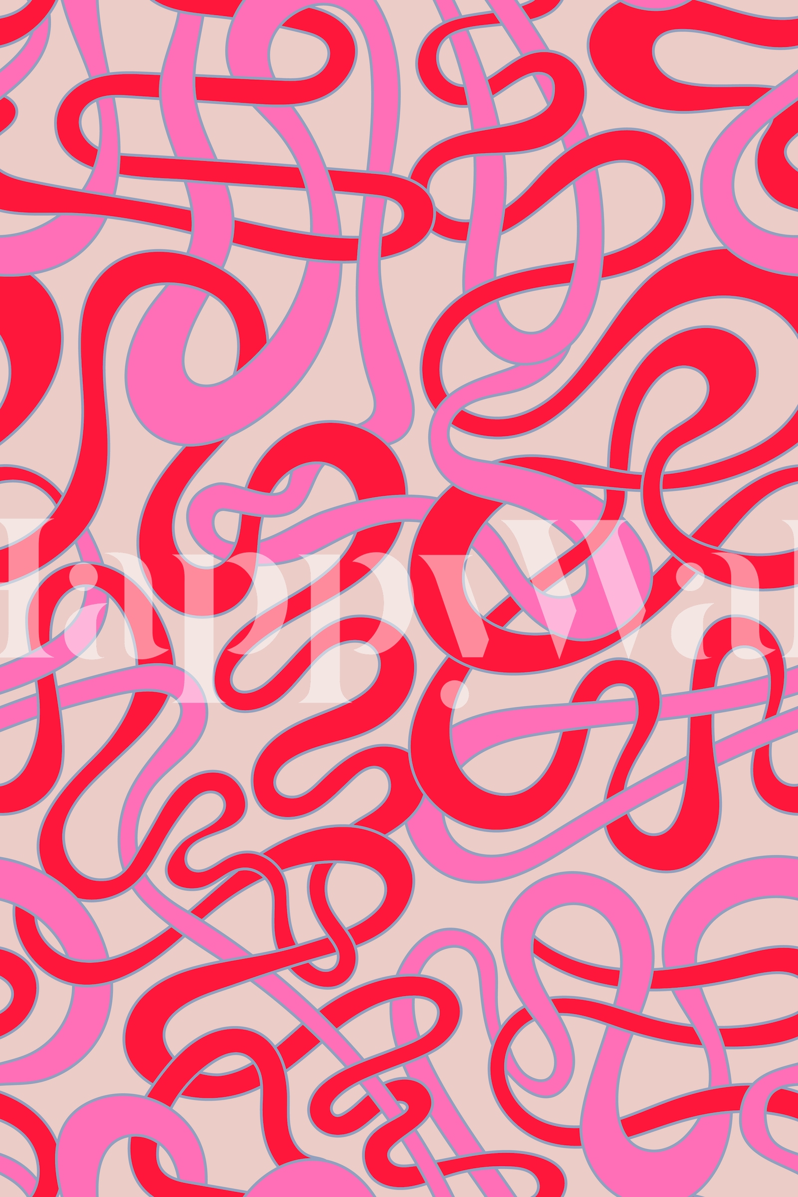 TANGLED STRIPES Abstract Hot Fuchsia Pink Red wallpaper Happywall