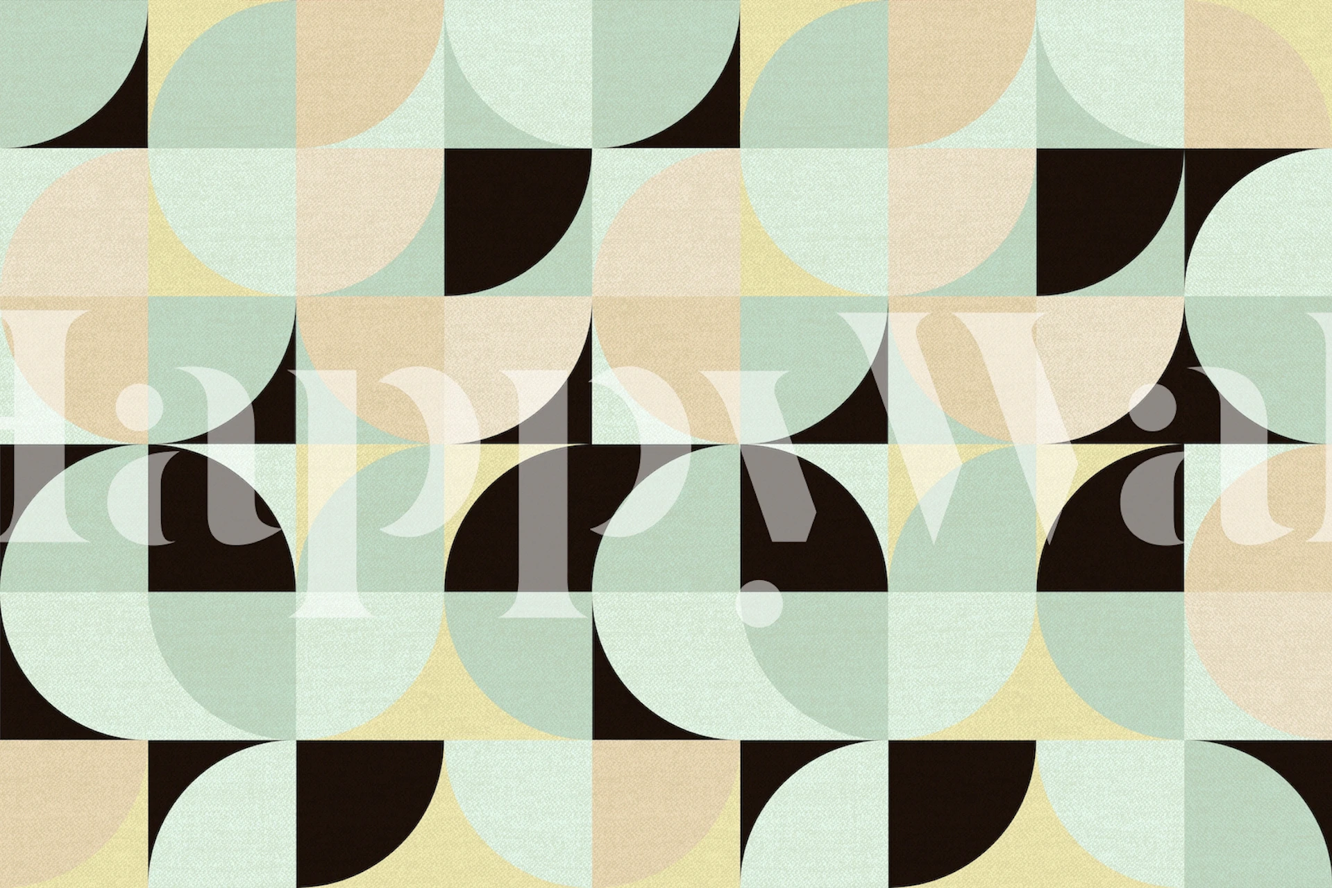 Sage Mid Century tapetdesign i et rom