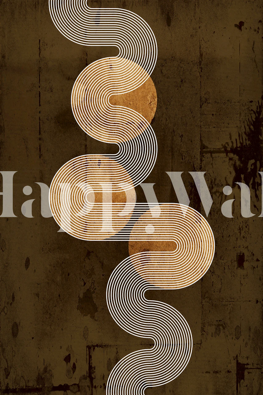 Art Deco Industrial wallpaper displayed in a room