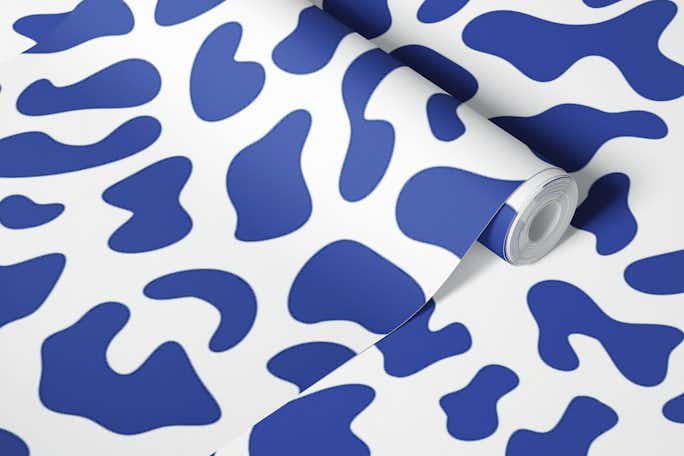 Blue and White Leopard Printwallpaper roll
