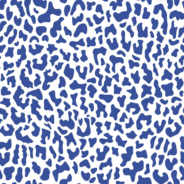 Blue and White Leopard Print