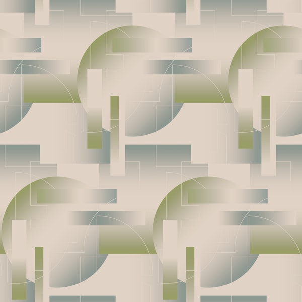 Geometric Gradient beige green