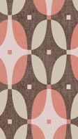 Retro oval geometric brown peach wallpaper