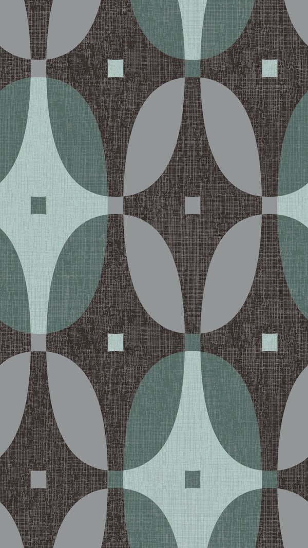 Retro oval geometric black grey green