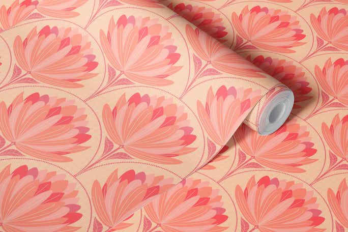 Peach Lotus Pqwallpaper roll