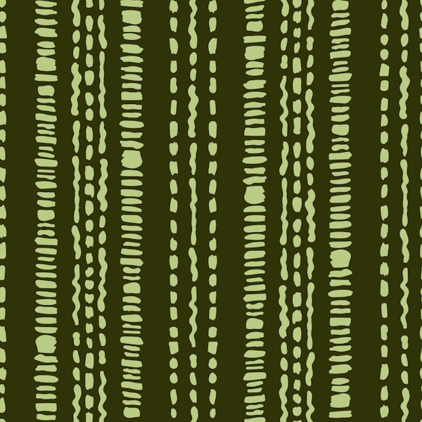 Hand drawn boho stripe jungle green