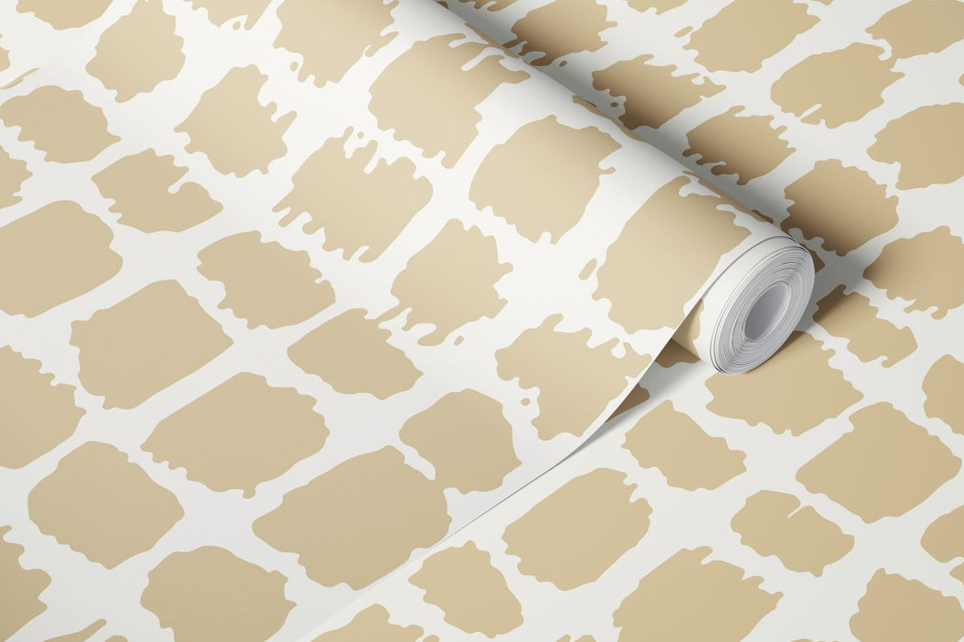 Scribbled Boho check beige wallpaper roll