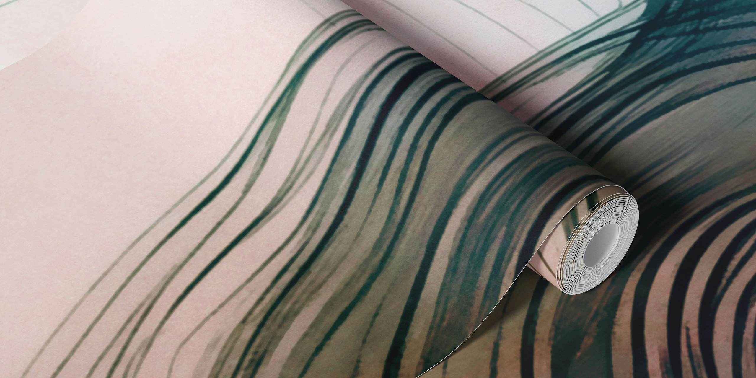 Papel pintado Organic Line Watercolor Abstract en una habitación