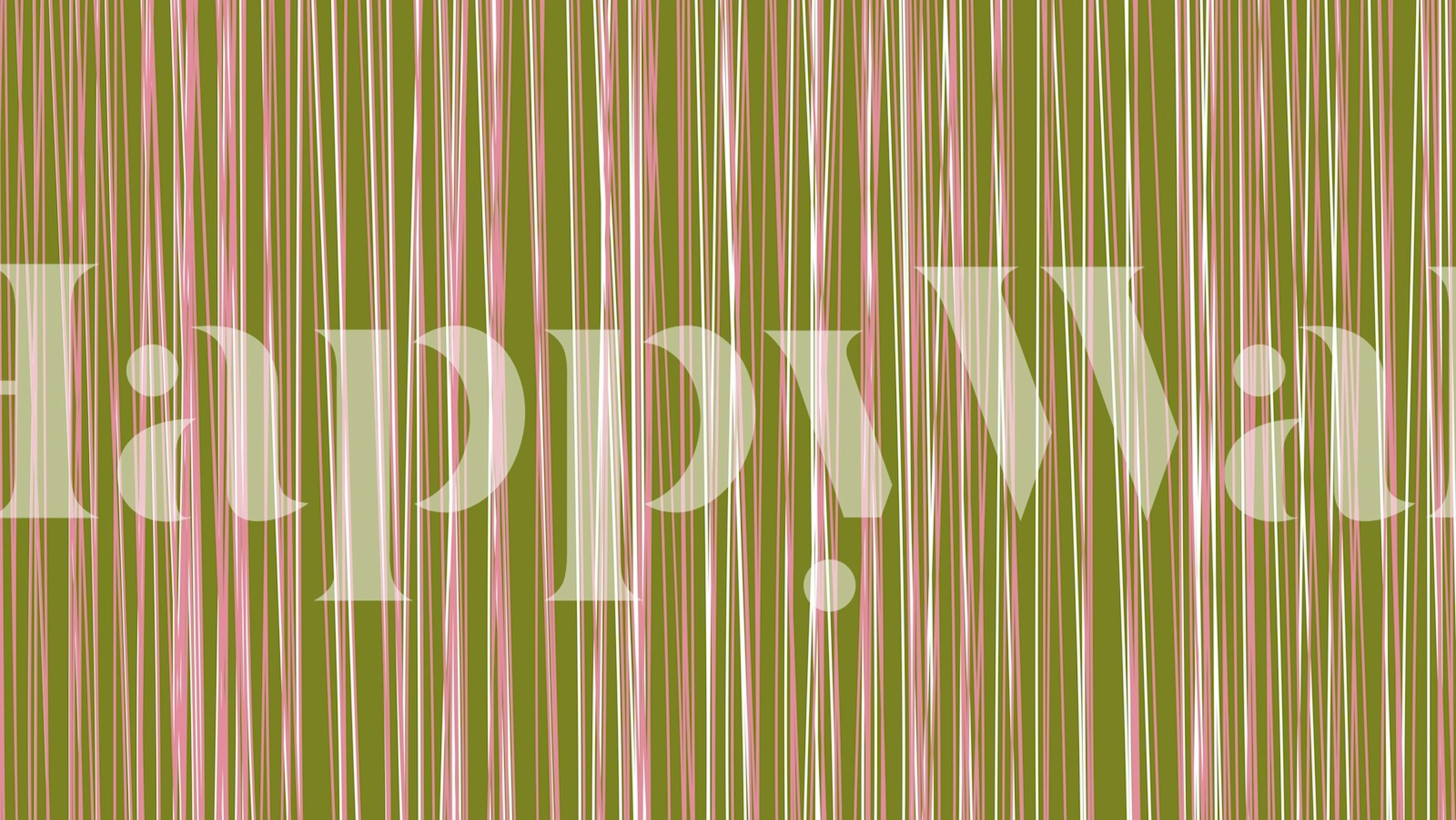 Pink drawn lines pattern on green wallpaper