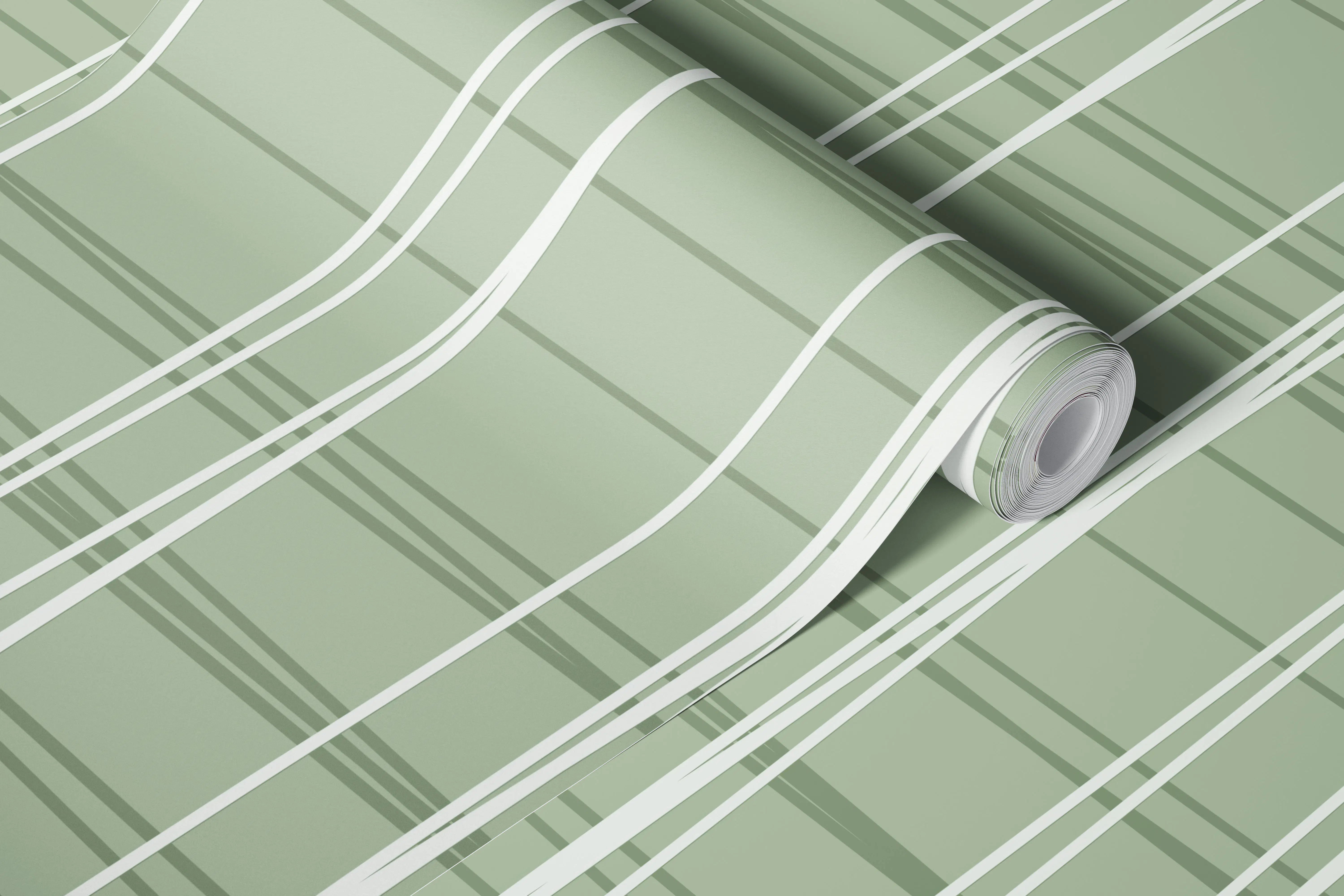 Sage Line Art Grid Wallpaper HappyWall Sage Line Art Grid Wallpaper HappyWall