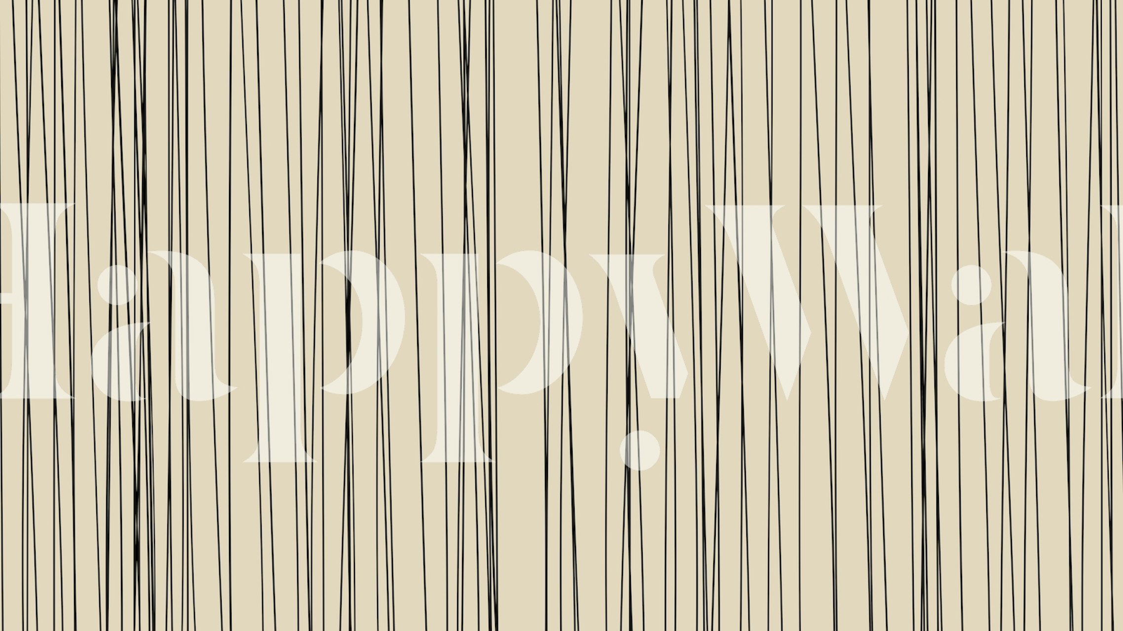 Black minimal line art on cream background wallpaper