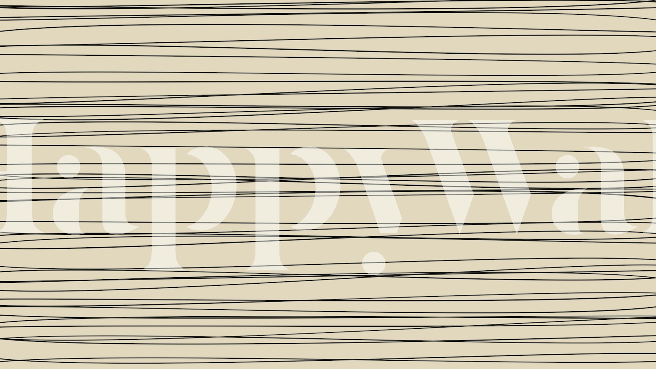 Hand-drawn black line art on cream background wallpaper