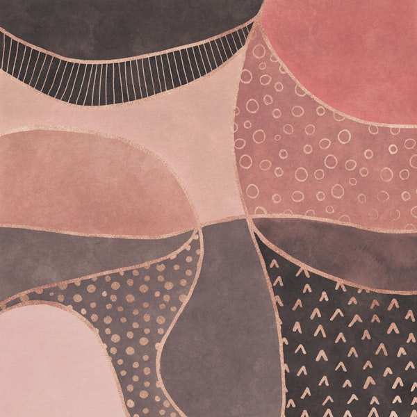 Fancy Fields Watercolor Blush Rosegold