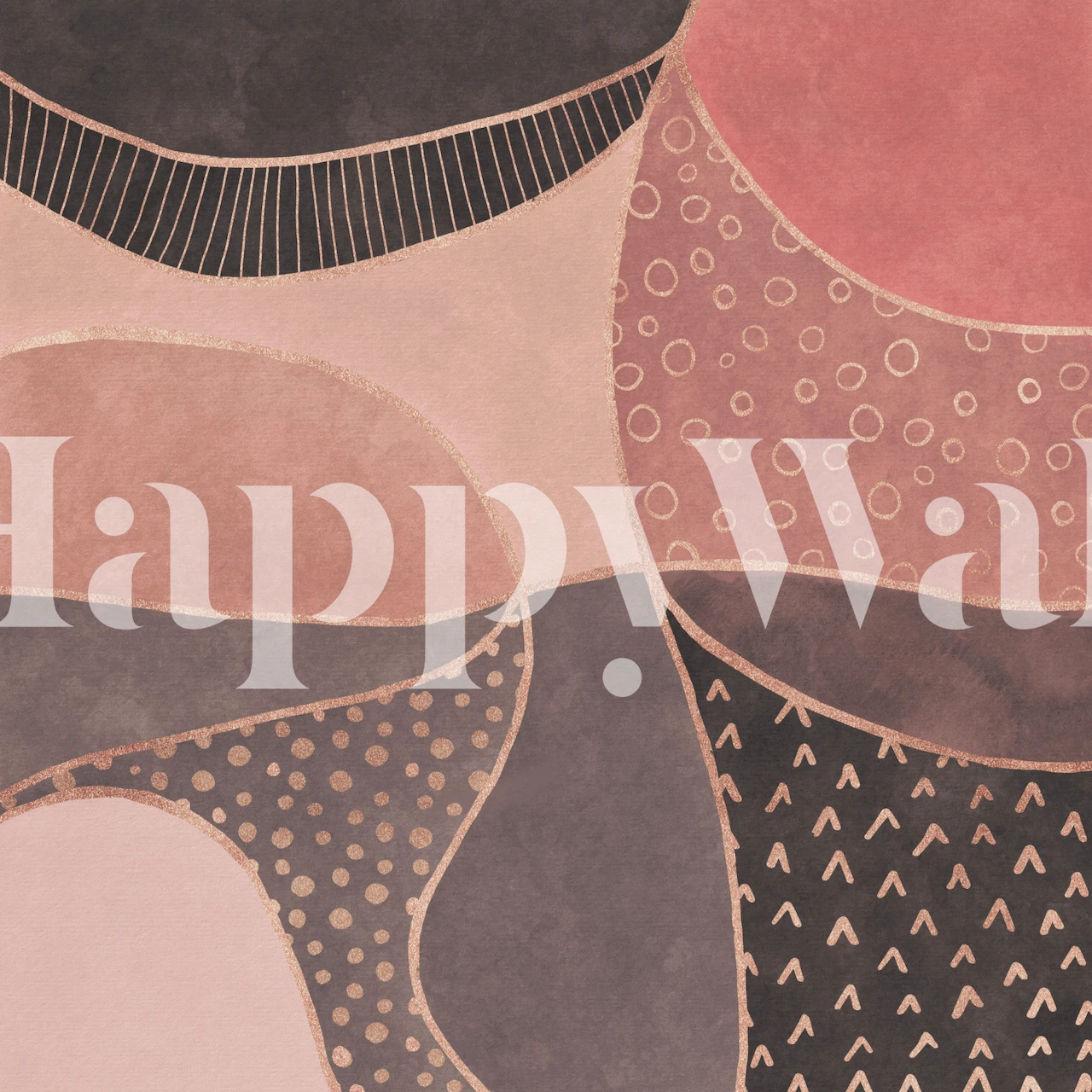 Abstract watercolor design in blush and rose gold tones wallpaper