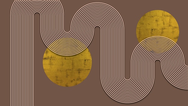 Modern Arch Line Art Earthy Brown
