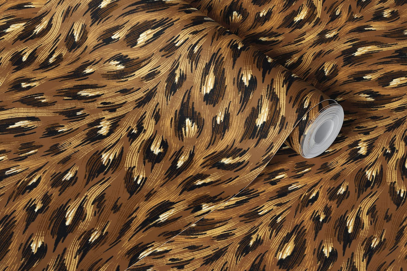 Leopard Print - Brown wallpaper roll