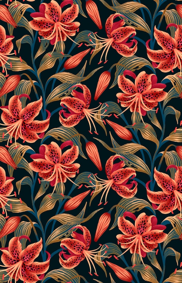 Tiger Lily - Orange & Green