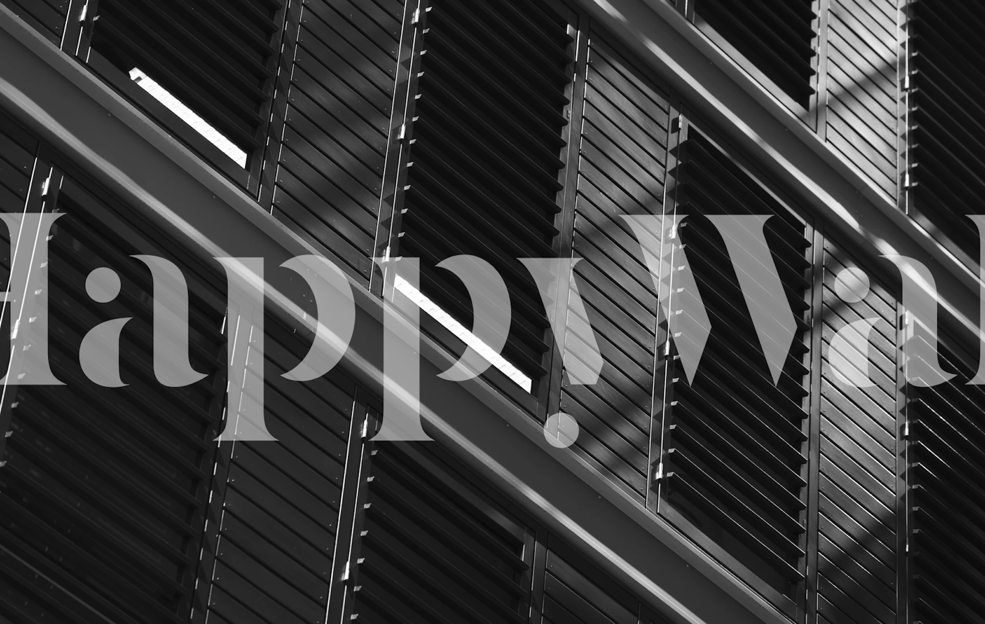 fotomural vinílico de parede persianas monocromáticas e sombras