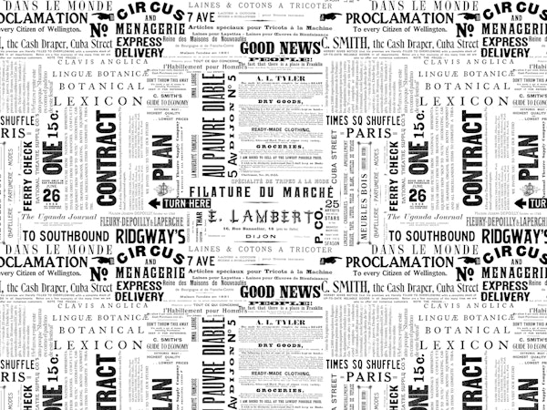 Old Print And News Typography Black White