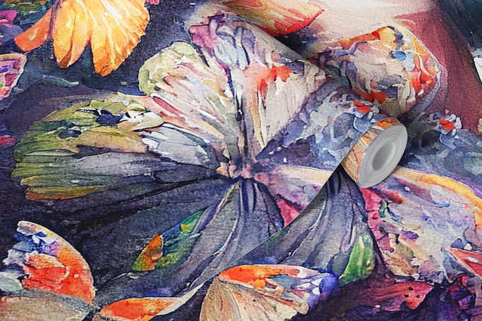 Watercolor Butterfly Woman Body #1wallpaper roll