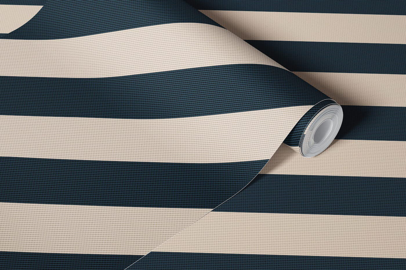 Textured diagonal stripe black off-white wallpaper roll