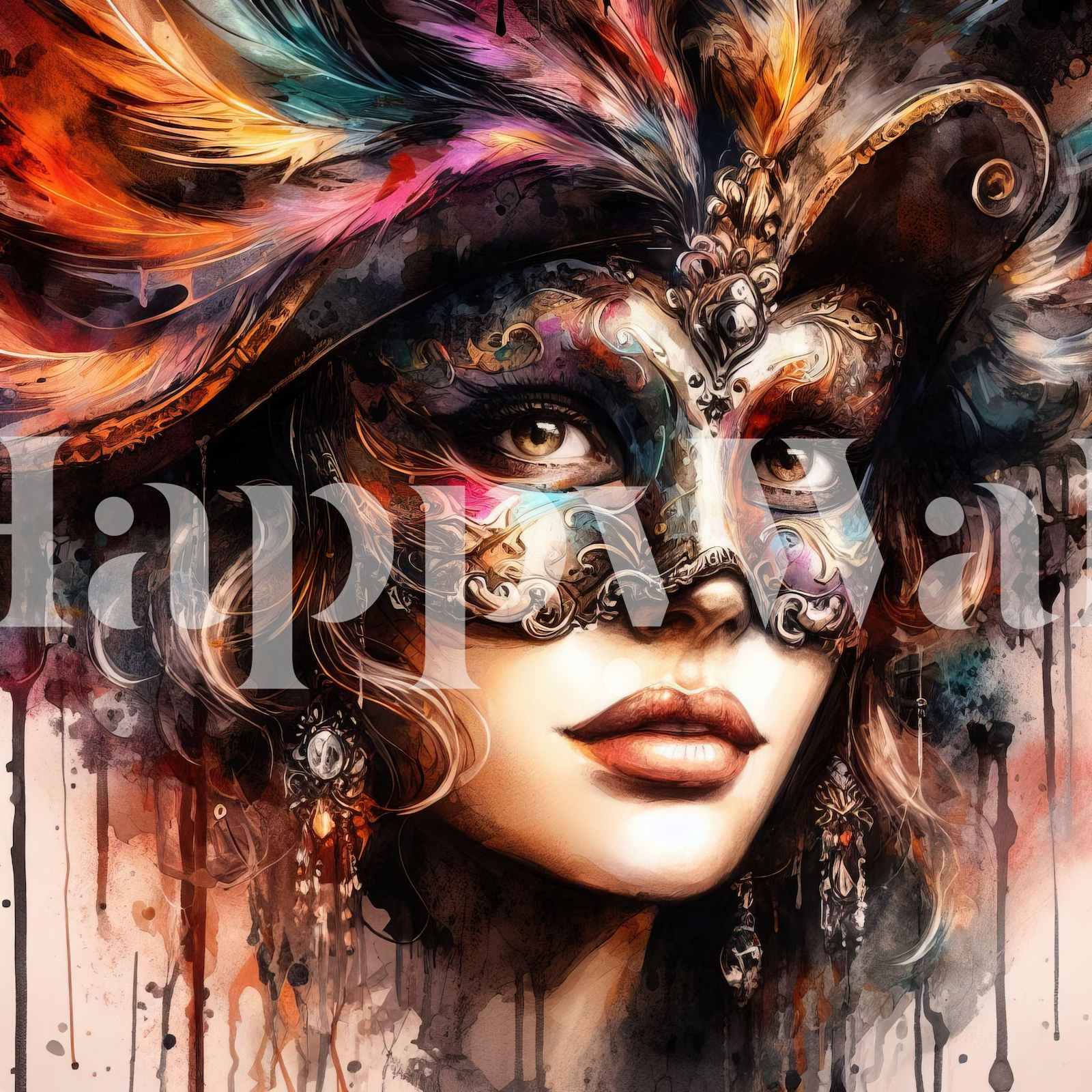 Watercolor Carnival Woman #6 wallpaper | Happywall