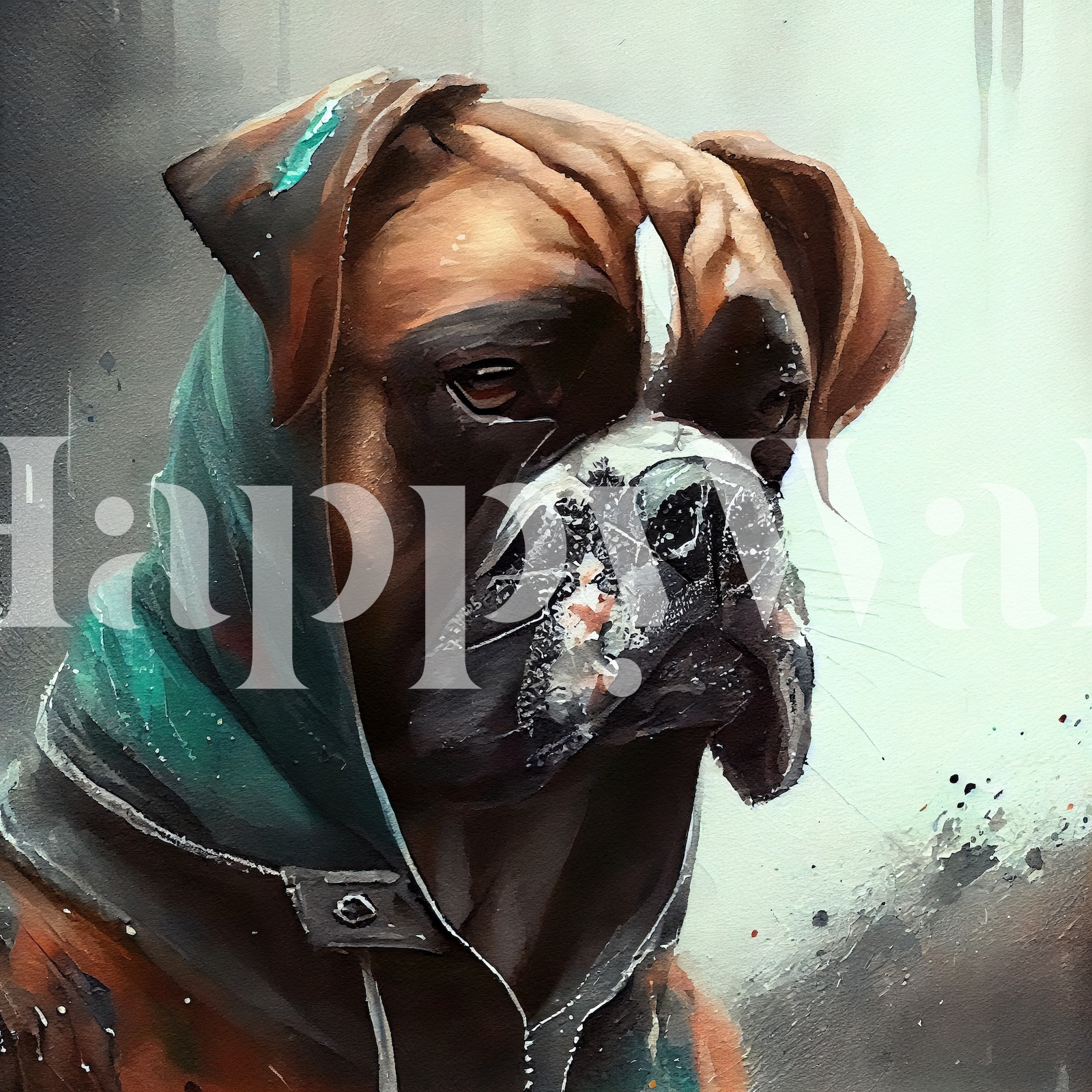 Boxer Dog Watercolor | suturasonline.com.br