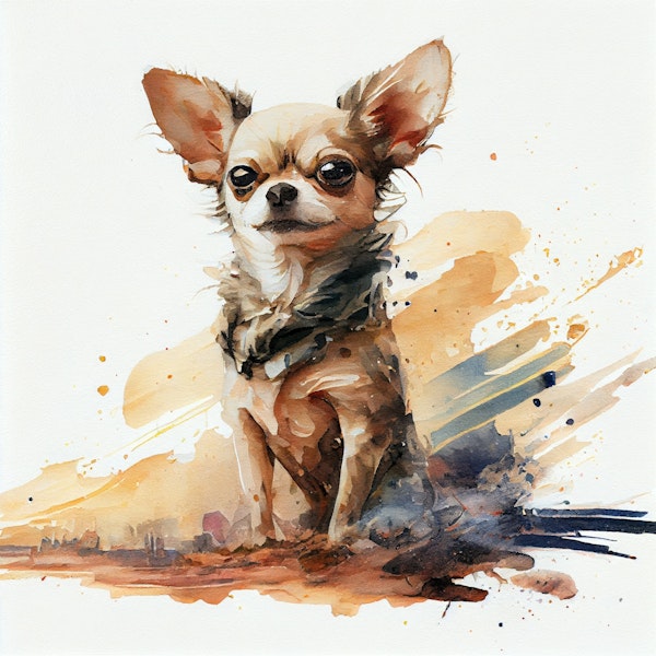Watercolor Chihuahua Dog