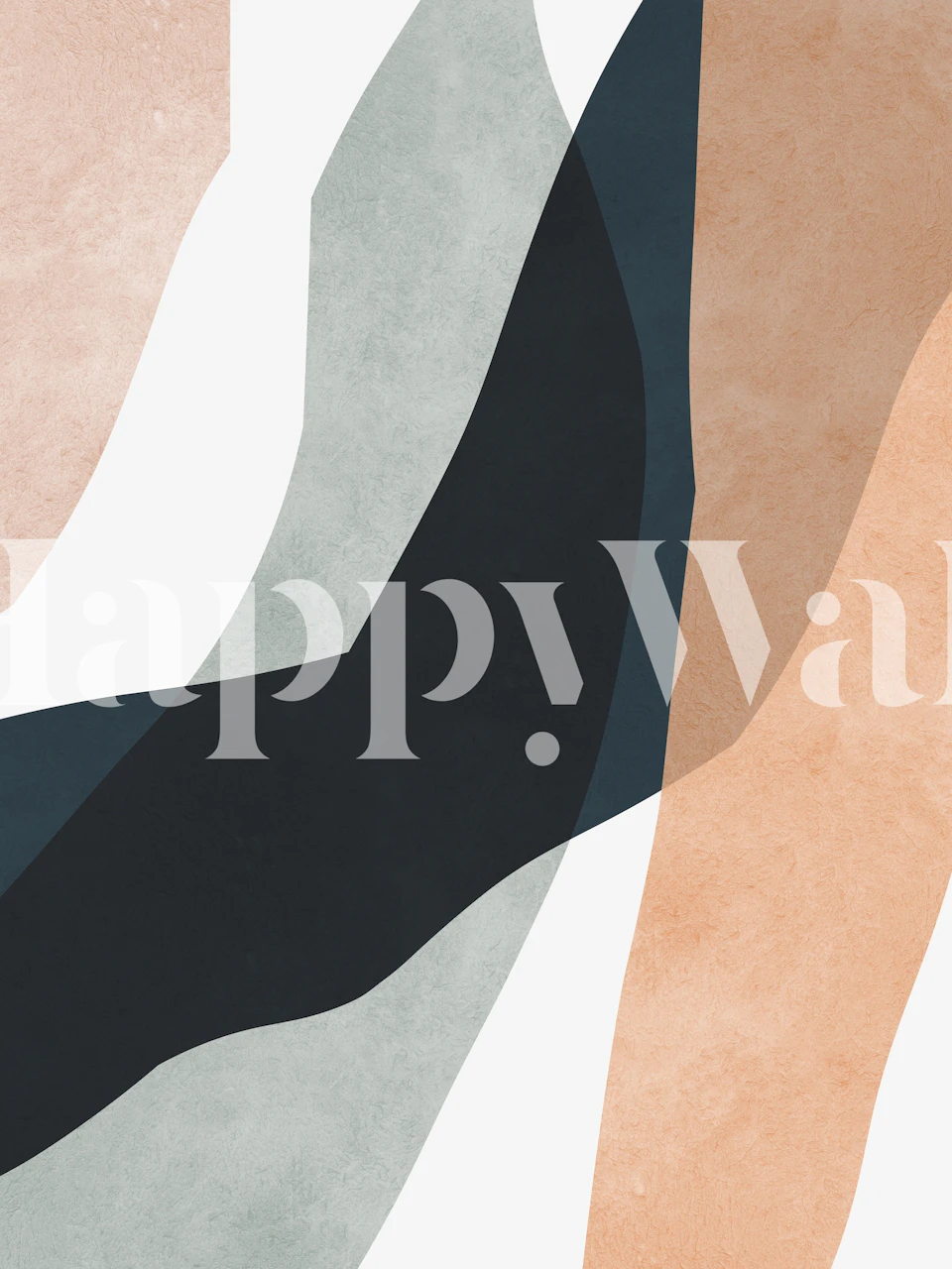 Curvy abstract waves in beige, teal, and dark colors wallpaper