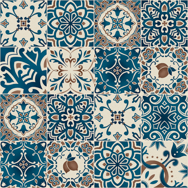 Italian tiles - mediterranean azulejos warm