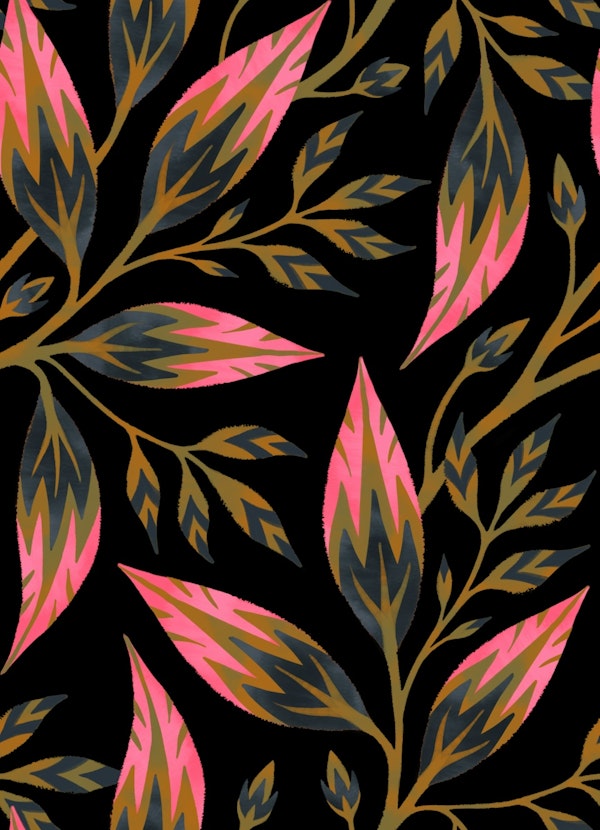 Frondescence - Olive / Pink