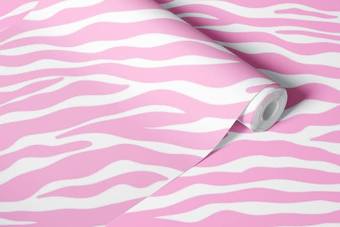 Pastel Pink Zebra Stripeswallpaper roll