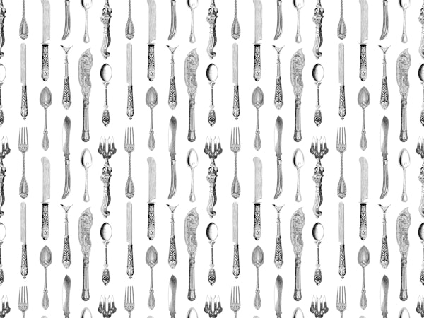 Elegant Historic Silverware Black White