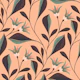 Pantone Peach Fuzz airy flowers midnightblue