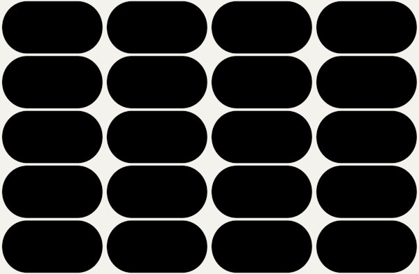 Mid-Century Pebbles Abstract Retro Geo BW