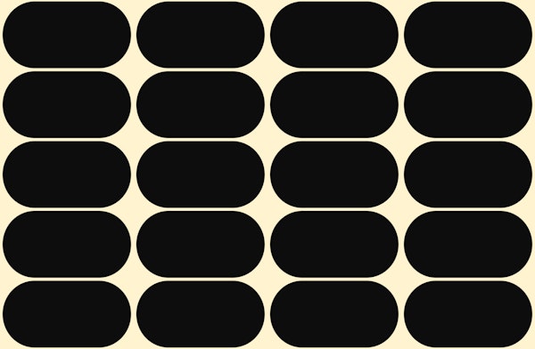 Mid-Century Pebbles Abstract Retro Geo Black