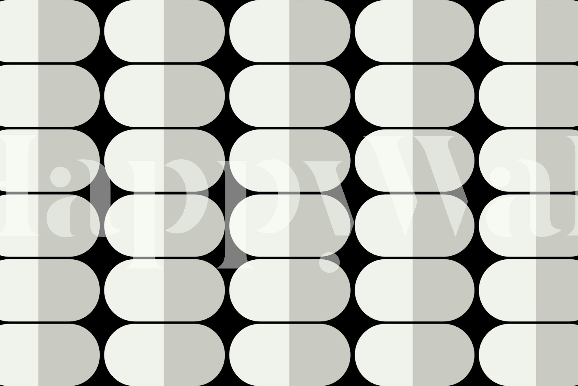 Mid-Century Pebbles Abstract behang in een kamer