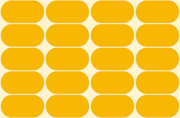 Yellow Mid-Century Pebbles Abstract Vintage