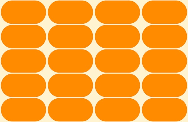 Orange Mid-Century Pebbles Abstract Vintage