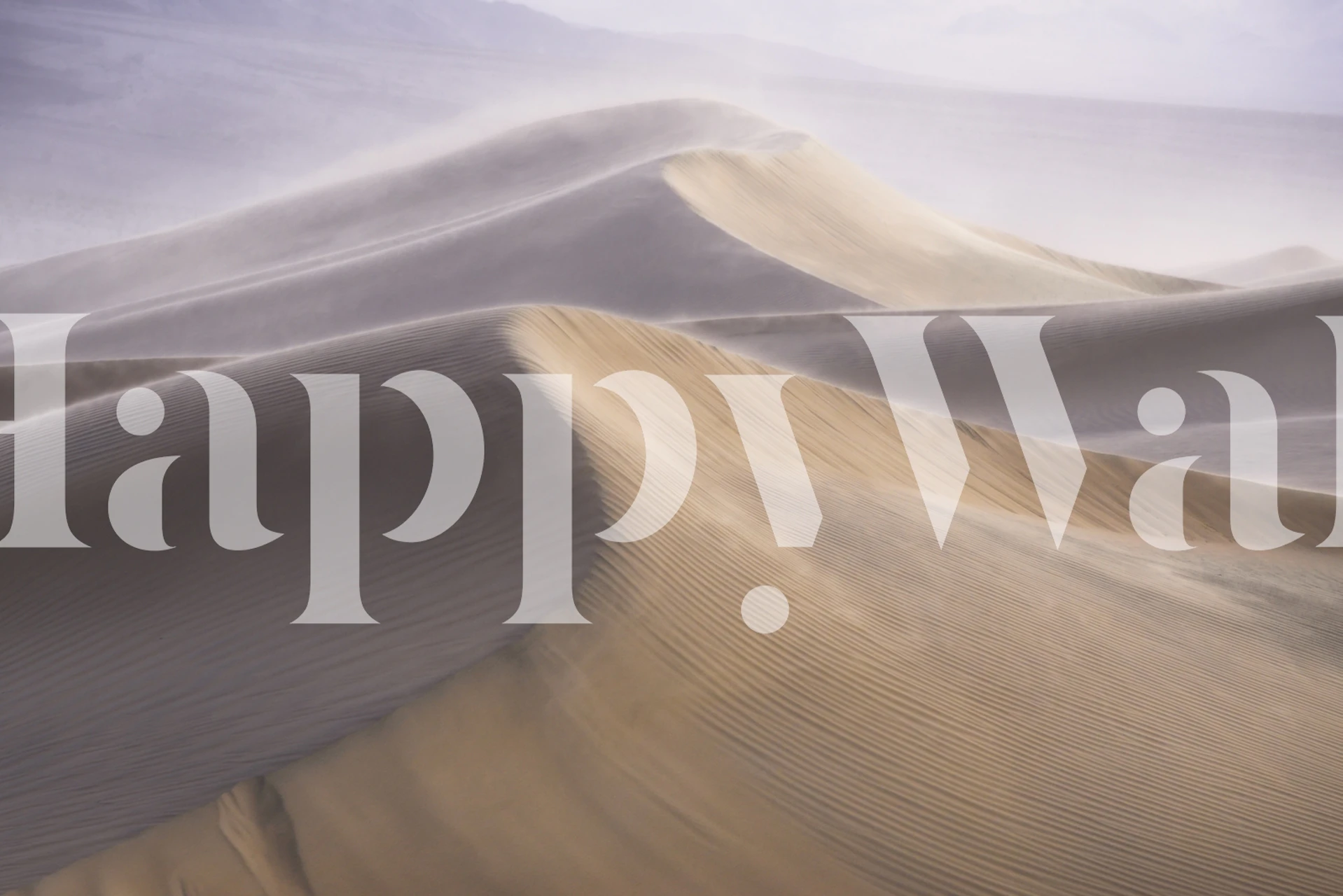 Soft curves of sand dunes in beige and light gray wallpaper