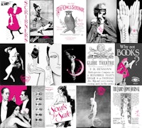 Vintage Art & Adds Mix Pattern magenta wallpaper