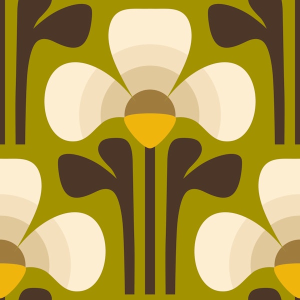 Retro clovers, sage (2881C)