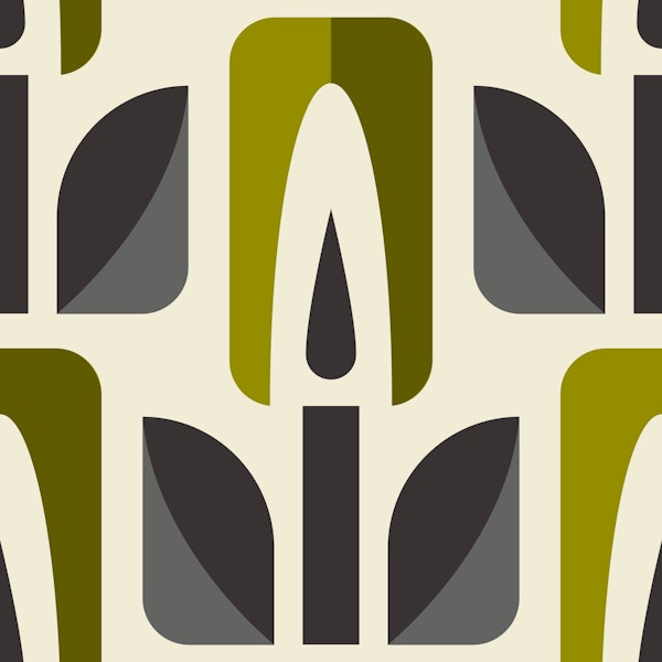 Abstract retro geometric flowers / 2883C